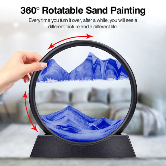 3d Moving Sand Art Picture Glass Deep Sea
